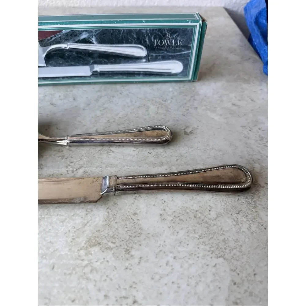 Vintage 1994 Towle Pastry Server And Cake Knife Silver Plated